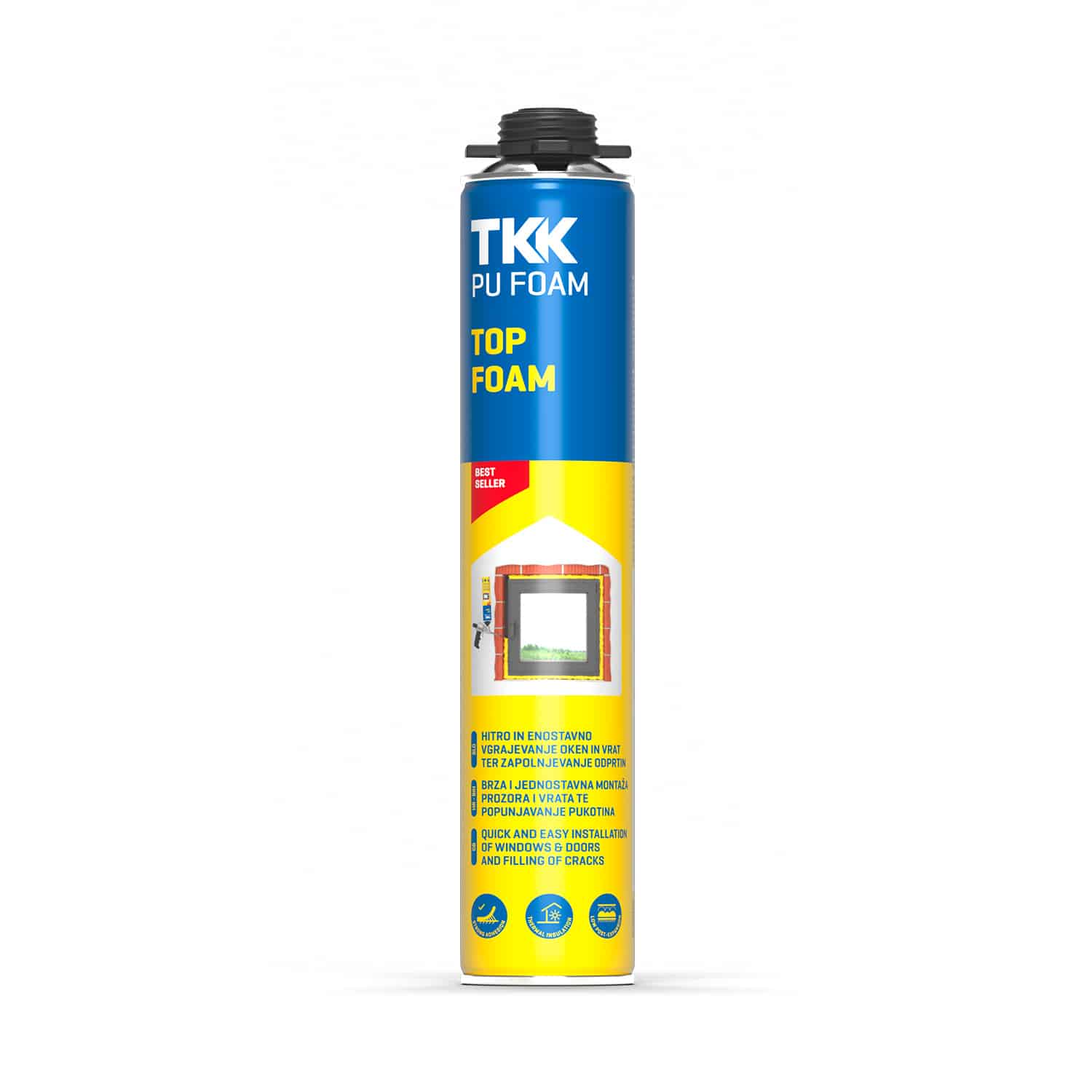 Пяна TKK пистолетна полиуретанова Top Foam 750мл.