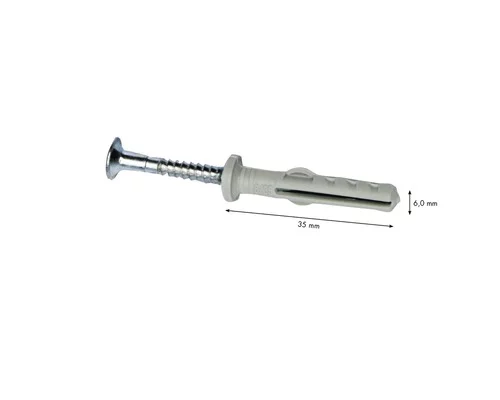 PVC дюбел с метален винт Knauf 6×60